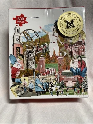 New Sealed Miami University 500 piece Collectible Jigsaw Puzzle, 19” x 13” - Image 1 of 4