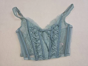 Victorias Secret corsetto bustier pizzo blu medio angeli dei sogni sfoderato - Foto 1 di 4