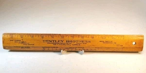 Vtg. Adv. 12" Wood Ruler - Bentley Brothers Reality - Waterloo, Iowa. AD-108-B - Picture 1 of 15