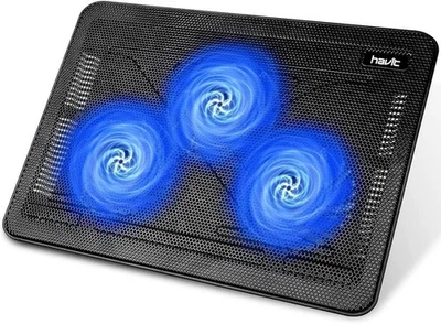 HV-F2056 15.6"-17" Laptop Cooler Cooling Pad - Slim Portable USB Powered (3 Fans - Image 1 of 4