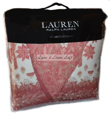 RALPH LAUREN Isla Floral FULL/ QUEEN COMFORTER SET 3P Dusty Rose $335 New - Image 1 of 4