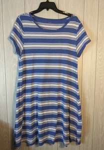 Vineyard Vines blau weiß gestreiftes Kleid aus Pima-Baumwollmischung Größe L gebraucht, in einwandfreiem Zustand - Bild 1 von 4