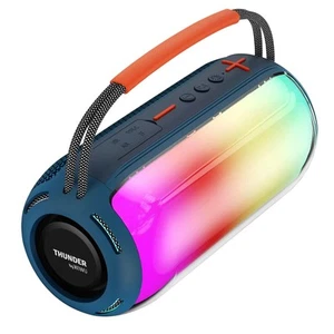 wiwu, Bluetooth-Lautsprecher mit mehrfarbiger LED, 4h Batterie, mit Griff, Blau - Bild 1 von 6