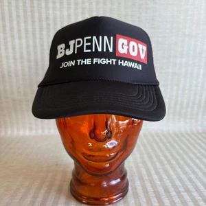 BJ Penn Governor Trucker Hat Cap Mens OSFA Black Snap Back Hawaii MMA BJJ RARE - Picture 1 of 12