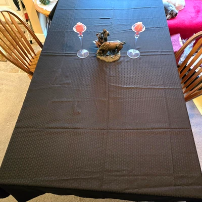 Mainstays Black Checkered Table Cloth 60" X 102"  Polyester - Image 1 of 4