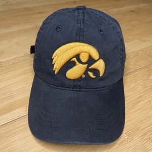 Zephyr Z Iowa Hawkeyes Black Cotton Adjustable Strapback Dad Cap Hat Stitch NCAA - Picture 1 of 13