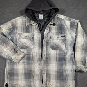 Dickies Cuadros Capucha Forrada Acolchada Franela Bolsillos Cremallera Completa y Botón Talla 2XL - Imagen 1 de 7