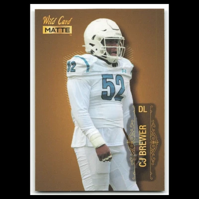 CJ Brewer #MB-17 2022 Wild Card Matte Football Card NFL NM - Image 1 of 3