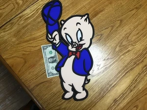 PORKY SCHWEIN FIGUR = 3D HOLZKUNST - Bild 1 von 2