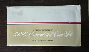 1986 Uncirculated Coin Set U.S Mint Original Government Packaging OGP - Picture 1 of 3