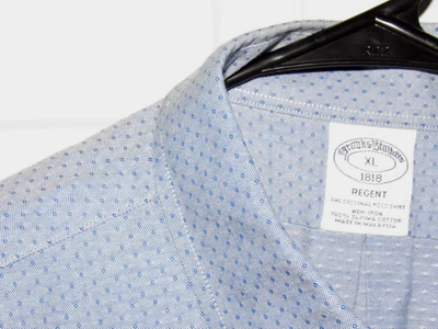 BROOKS BROTHERS Men's XL Button Up Shirt Blue Geometric REGENT No Iron Orig Polo - Image 1 of 4