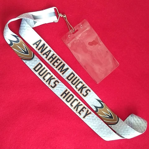 Anaheim Ducks NHL Hockey Lanyard + Clear Ticket Wallet Holder Neck Cord + Swivel Cover