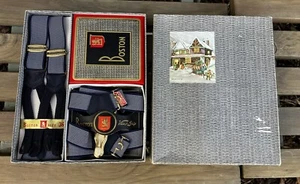 Vintage Deadstock 1930s/40s Boston Suspenders Button Braces Box Set x2 BNIB Rare - Picture 1 of 9