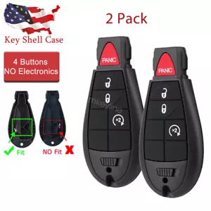 2 For 2014 2015 2016 2017 2018 2019 2020 2021 Jeep Cherokee Remote Key Fob Shell - Picture 1 of 7