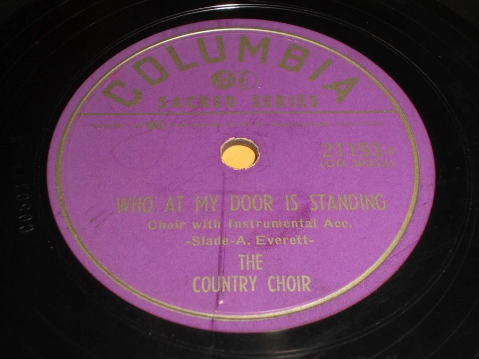 The Country Choir - Who At My Door Is Standing / Now The Day Is Over 78 - Gospel - Image 1 of 1
