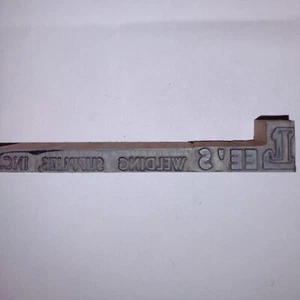 Lees Welding Supplies Inc Letterpress Printers Block Vintage - Picture 1 of 6