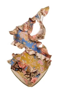 Zimmermann August Asymmetric One Piece | Spliced, Frills, One Shoulder, Cut Outs - Picture 1 of 12