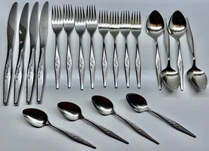 SILVERWARE ONEIDA "WOODMERE" 20 piezas (ajuste completo de 4 piezas pl) cuchillo tenedor cuchara - Imagen 1 de 7