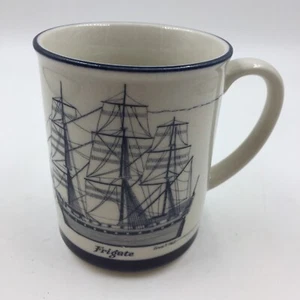 Vintage Bruce E Hart coffee cup mug Frigate sailing ship - Picture 1 of 7