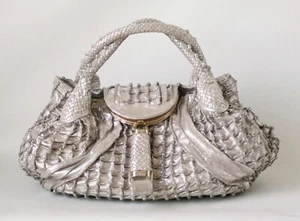 FENDI Limited Edition Spy Silber Leder Tasche Ultra Selten - Bild 1 von 13