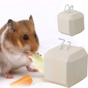 Hamster Chew Toy Teeth Grinding Calcium Stone with Wire for Chinchilla Rabbit - Picture 1 of 10