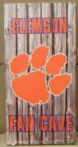 CLEMSON TIGERS FAN CAVE WOOD SIGN 6"X12'' BRAND NEW WINCRAFT - Picture 1 of 1