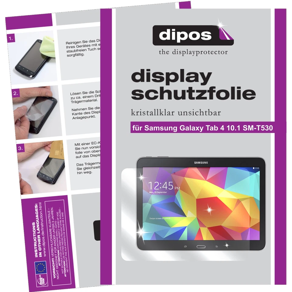 2x Screen Protector for Samsung Galaxy Tab 4 10.1 protection crystal clear - Image 1 of 4