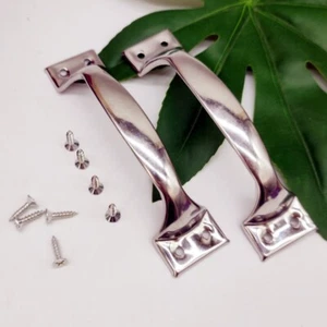 2 piezas puerta de puerta de casa acero inoxidable 4 orificios tirador manija 140 mm de longitud con tornillos - Imagen 1 de 2