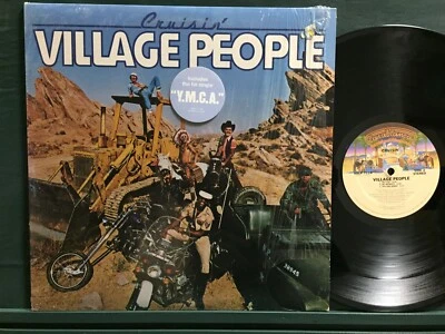 VILLAGE PEOPLE - YMCA hype sticker "CRUSIN" 1978 original Shrink Vinyl lp N/M - Image 1 of 2
