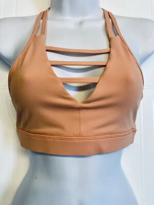 ZYIA Active Strappy Grid Peach Sports Bra Size Small Racerback Running Yoga - Image 1 of 4