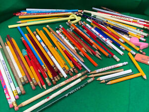 Vintage 1950’s -80’s Wooden Advertising Pencils  Mixed Junk Drawer LOT