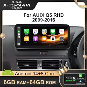 10.25" Android 14 Car Stereo GPS DAB+ CarPlay Android WIFI Head Unit For Audi Q5 - Picture 1 of 18