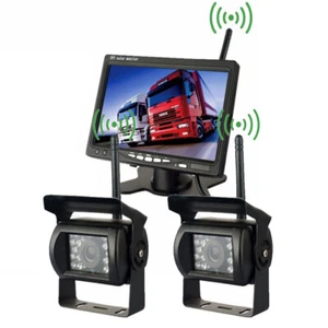 LKW Bus Hänger Funkkamera HD CCD Nachtsicht Rückfahrkamera Kabellos + 7" MONITOR - Picture 1 of 4