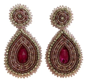 ORECCHINI A GOCCIA STILE NATIVO ARTIGIANALI LAVANDA VIOLA CHIARO 60/36 - Foto 1 di 1