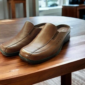 Naturalizer Recite Brown Leather Shoes Clogs Mules Slip On Size 7 NEW - Picture 1 of 7