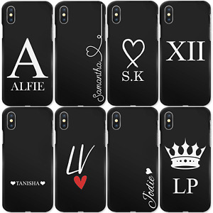 Personalised Initial Phone Case For Samsung A53/A23 Heart Black TPU Soft Cover