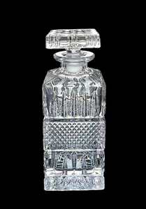 Decanter Whisky Vintage Ceco Boemia Glasgow Piombo Cristallo 9” Quadrato Diamante - Foto 1 di 12