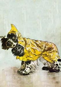 COCKER SPANIEL IN THE RAIN CHARMING COMIC DOG GREETINGS NOTE CARD - Picture 1 of 1
