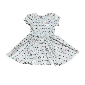 Dot Dot Smile NWT Baby Girl’s Size 12/24M White Arrows Cap Sleeve Twirl Dress - Picture 1 of 6