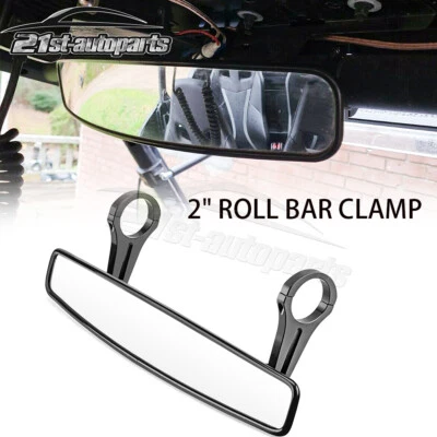 For Kawasaki Mule 600 610 SX 2" Roll Bar Adjust Rear-View Center Convex Mirror - Image 1 of 4