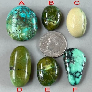 Stabilized Green Bamboo Mountain Hubei Turquoise Cabochon/Gemstone cab Y065 - Picture 1 of 3