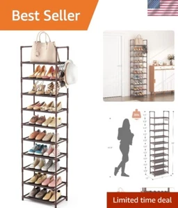 Elegante zapatero de 10 niveles con ganchos - Organiza 20-25 pares de adultos perfectamente - Imagen 1 de 10