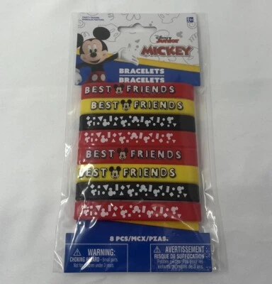 Disney Mickey Mouse Pulsera de Goma Paquete de 8 Mejores Amigos ¡NUEVO PAQUETE SELLADO! Foto 1 de 2