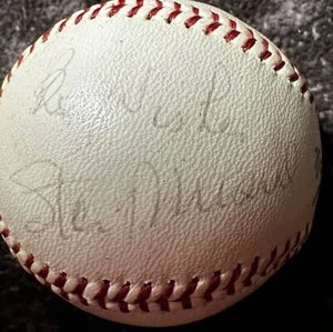 VINTAGE Stan Musial Auto Signed GILES SPAULDING Baseball PSA - Picture 1 of 6