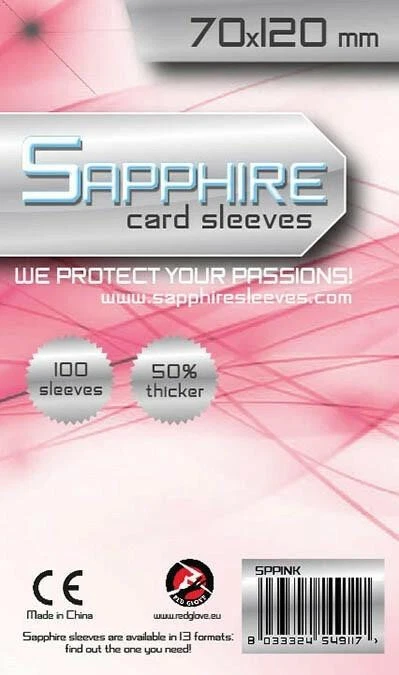 100 Bustine trasparenti protettive carte 70x120 Sapphire Pink Yu GI Oh Bang LOTR