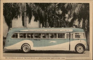Southeastern Greyhound Lines Bus Linen Map on Back Postcard - Picture 1 of 2