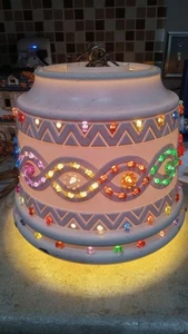 Vintage 70s LAWNWARE Hanging Swag Pendant  Lamp Light Beaded RV Camper Outdoor - Picture 1 of 4