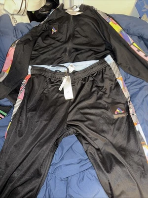 Two piece Adidas Aero ready 3 XL jacket 2 XL pants with stripes - Image 1 of 4