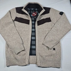 Buffalo David Bitton Mens XL Westony Knit Full Zip Jacket Brown  w/Tags NEW - Picture 1 of 12