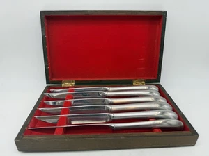 Vintage Heritage Besteck von John Hull 6 Steakmesser Originalkarton MCM Edelstahl - Bild 1 von 6